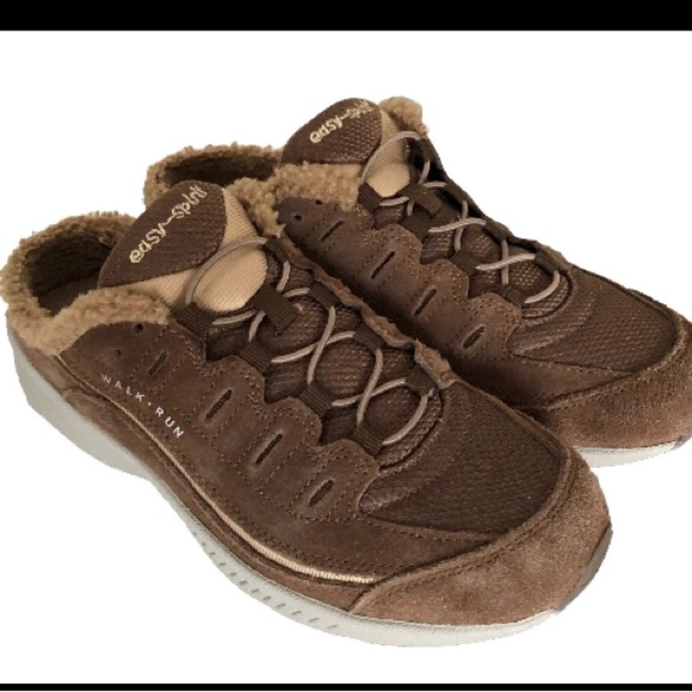 Easy Spirit Walk Run Women's Brown Suede Slip On Shoe Size 9.5